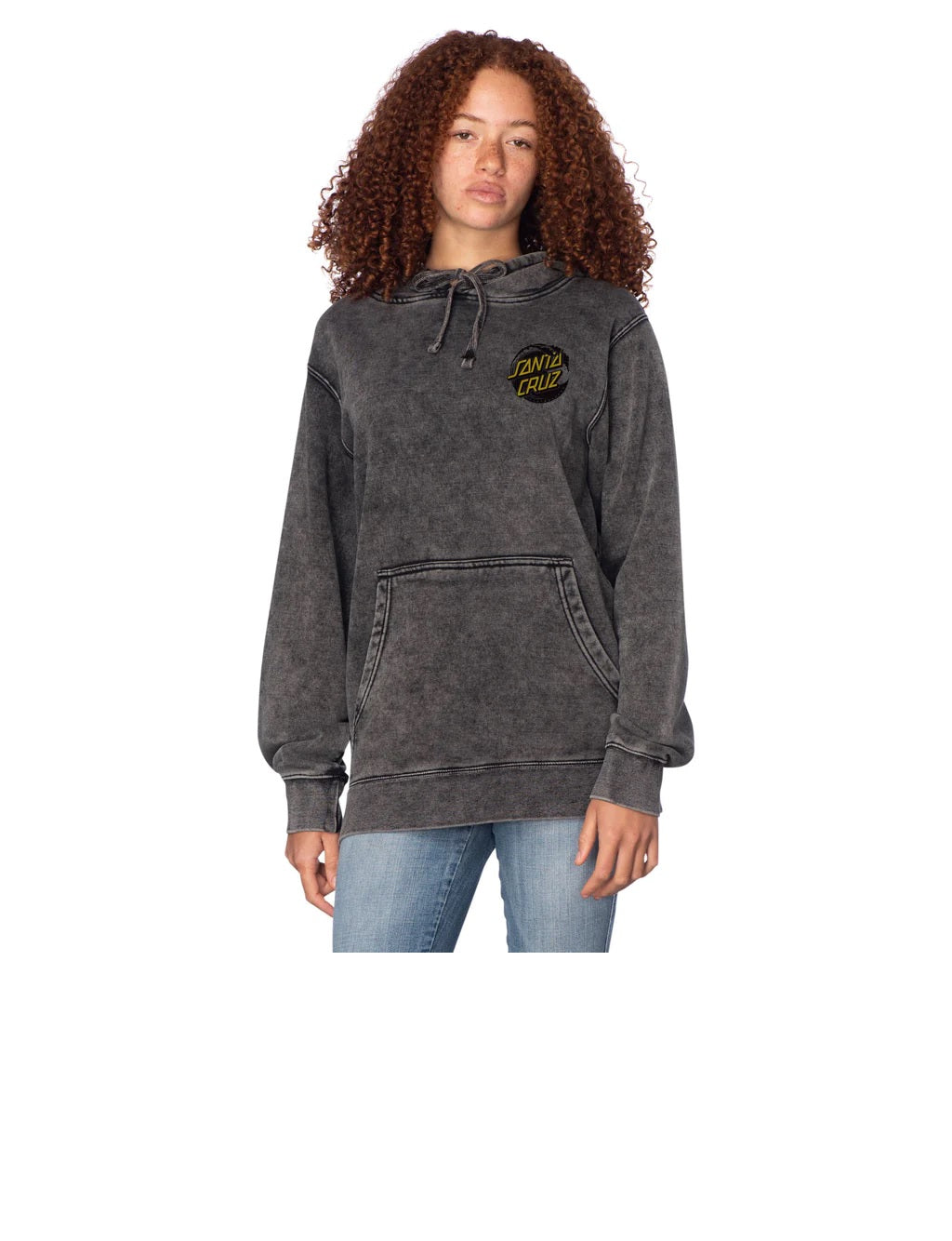 Santa Cruz Holo Wave Dot Hoodie Relaxed Mineral Wash L