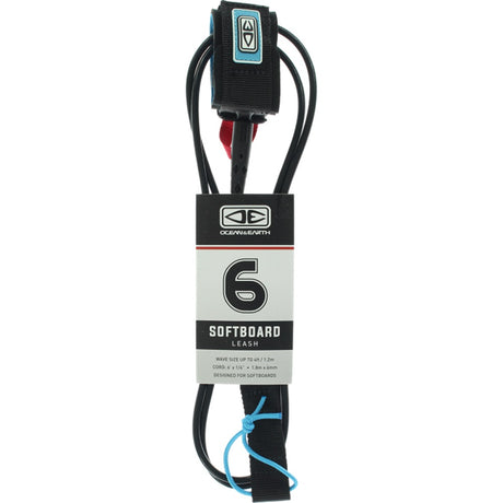 Ocean & Earth Softboard Leash Black 6 Foot