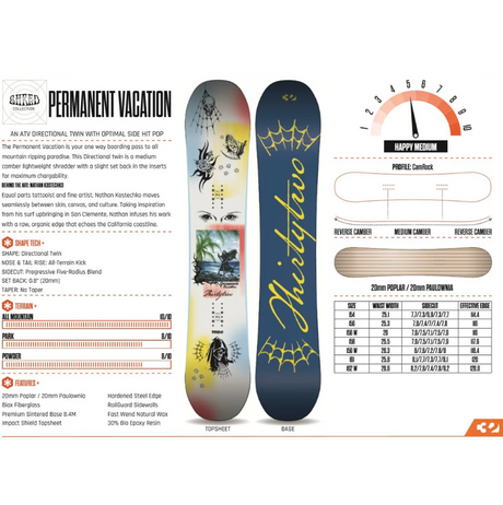 ThirtyTwo Permanent Vacation Snowboard 2027 White 159W