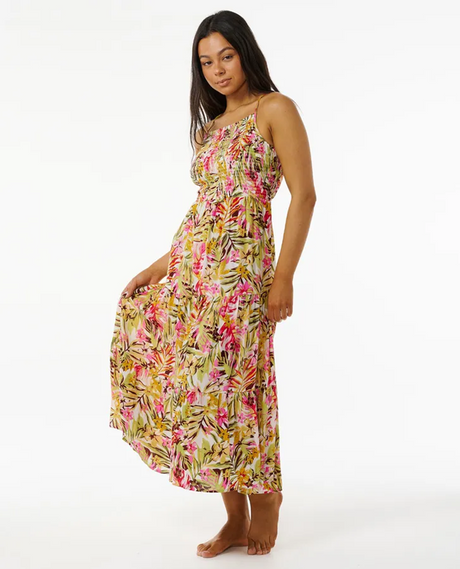 Rip Curl Copacabana Midi Dress White Pink S