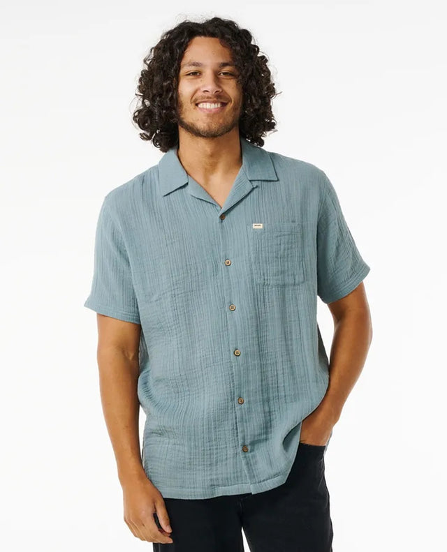 Rip Curl Drained Shortsleeve Woven Material Blue