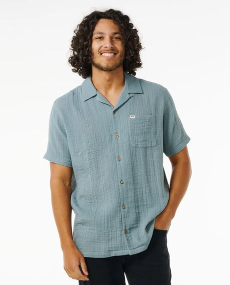 Rip Curl Drained Shortsleeve Woven Material Blue S
