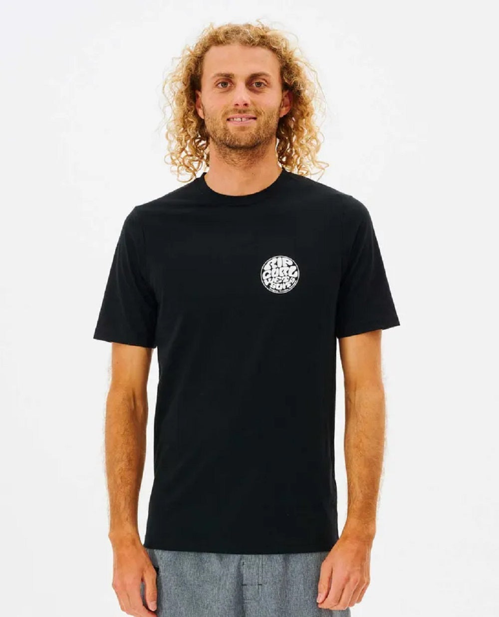 Rip Curl Icons of Surf UPF50 SS Tshirt Black White M