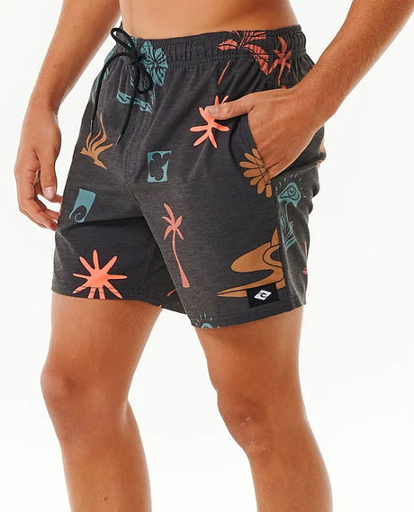 Rip Curl Party Pack Volley Mens Charcoal Print