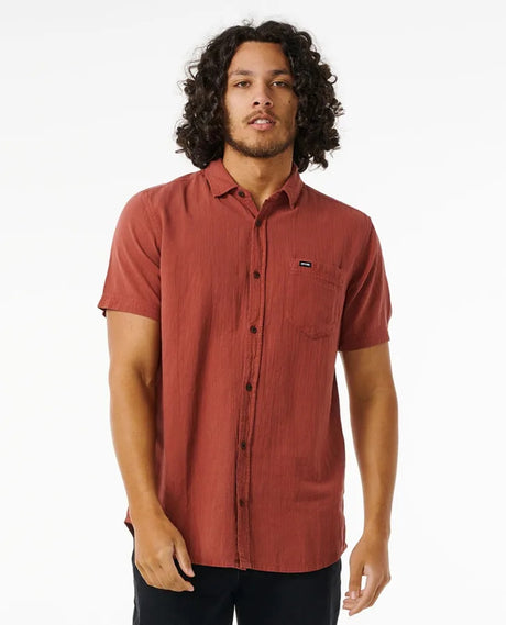 Rip Curl Washed Shortsleeve Woven Terracotta M