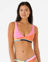 Rip Curl Day Break Tri Swim Top Navy Coral M