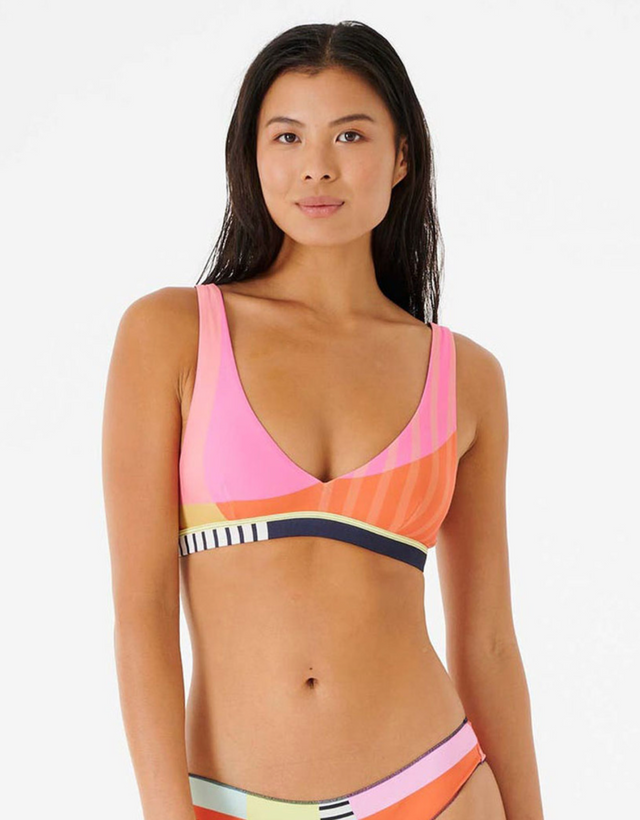 Rip Curl Day Break Tri Swim Top Navy Coral