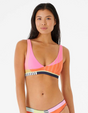 Rip Curl Day Break Tri Swim Top Navy Coral
