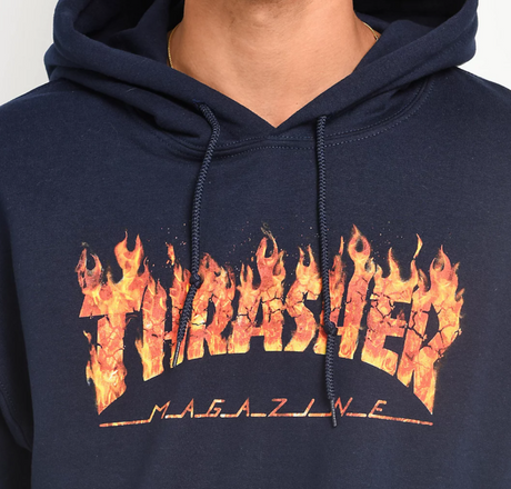 Thrasher Inferno Hoodie Navy Orange S