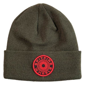 Spitfire Classic 87 Swirl Patch Beanie Olive Red OneSize