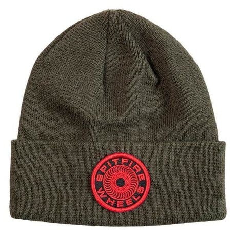 Spitfire Classic 87 Swirl Patch Beanie Olive Red OneSize