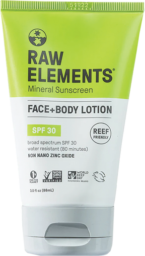 RAW ELEMENTS SUNSANTA CRUZREEN 3.0oz SPF 30+ single