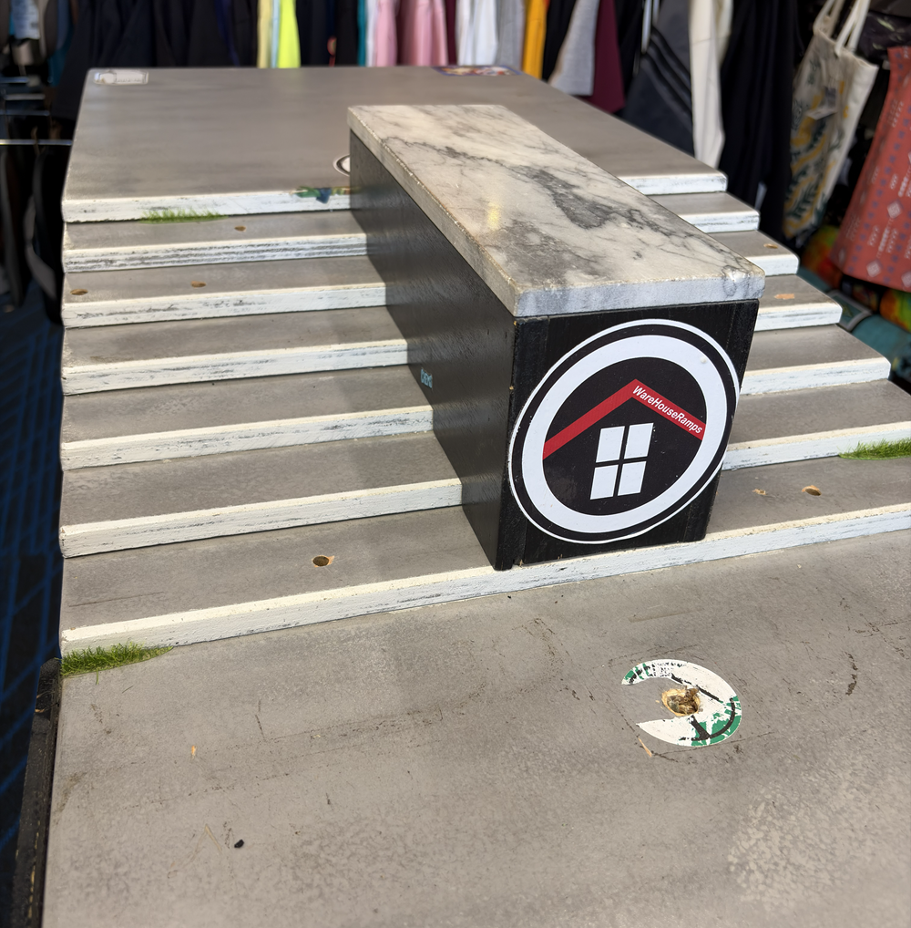 Warehouse Ramps Fingerboard Park Street Course Long w Stand Grey 20x60