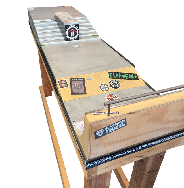 Warehouse Ramps Fingerboard Park Street Course Long w Stand Grey 20x60