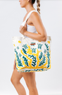 Sand Cloud Swimming Turtles Beach Tote Yellow OneSize
