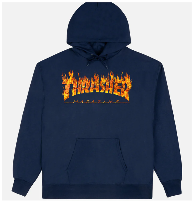 Thrasher Inferno Hoodie Navy Orange