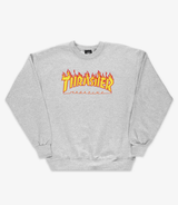 Thrasher Flame Crewneck Sweatshirt Heather Grey