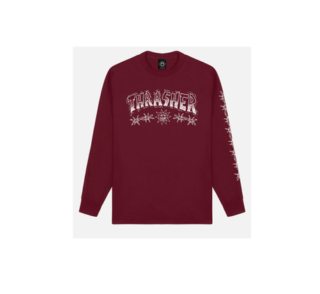 Thrasher Barbed Wire Longsleeve Tshirt Maroon M