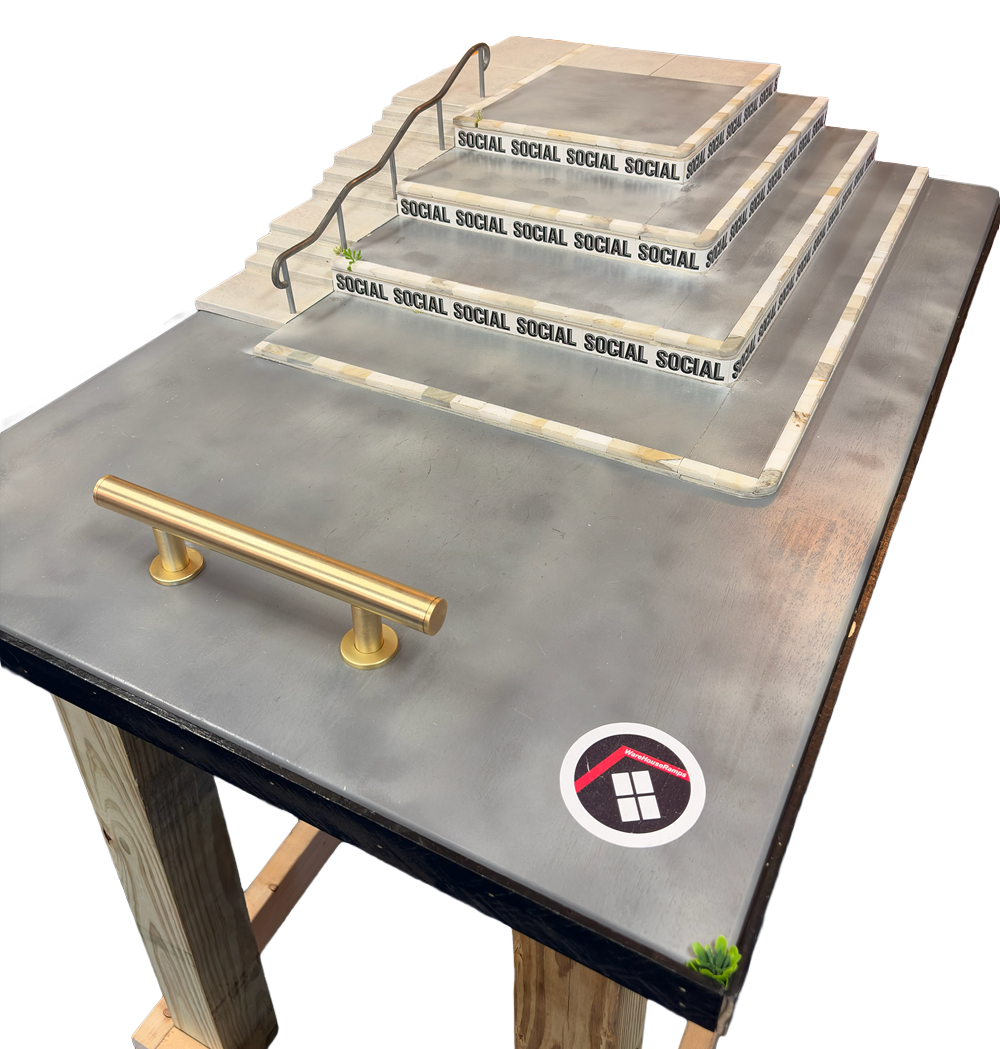 Warehouse Ramps Wallenberg Fingerboard Park w Stand Grey White 3x4