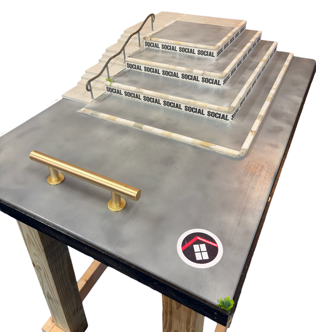 Warehouse Ramps Wallenberg Fingerboard Park w Stand Grey White 3x4