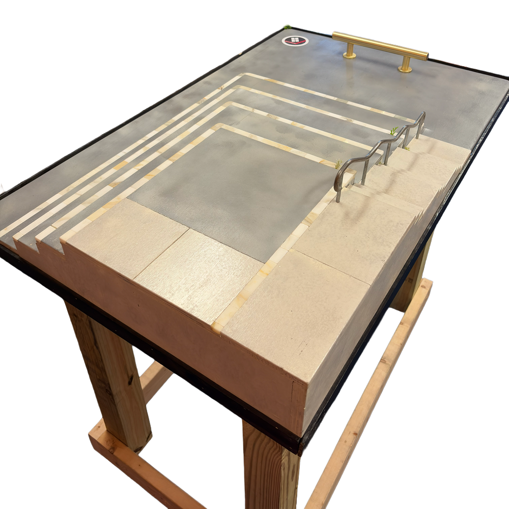 Warehouse Ramps Wallenberg Fingerboard Park w Stand Grey White 3x4
