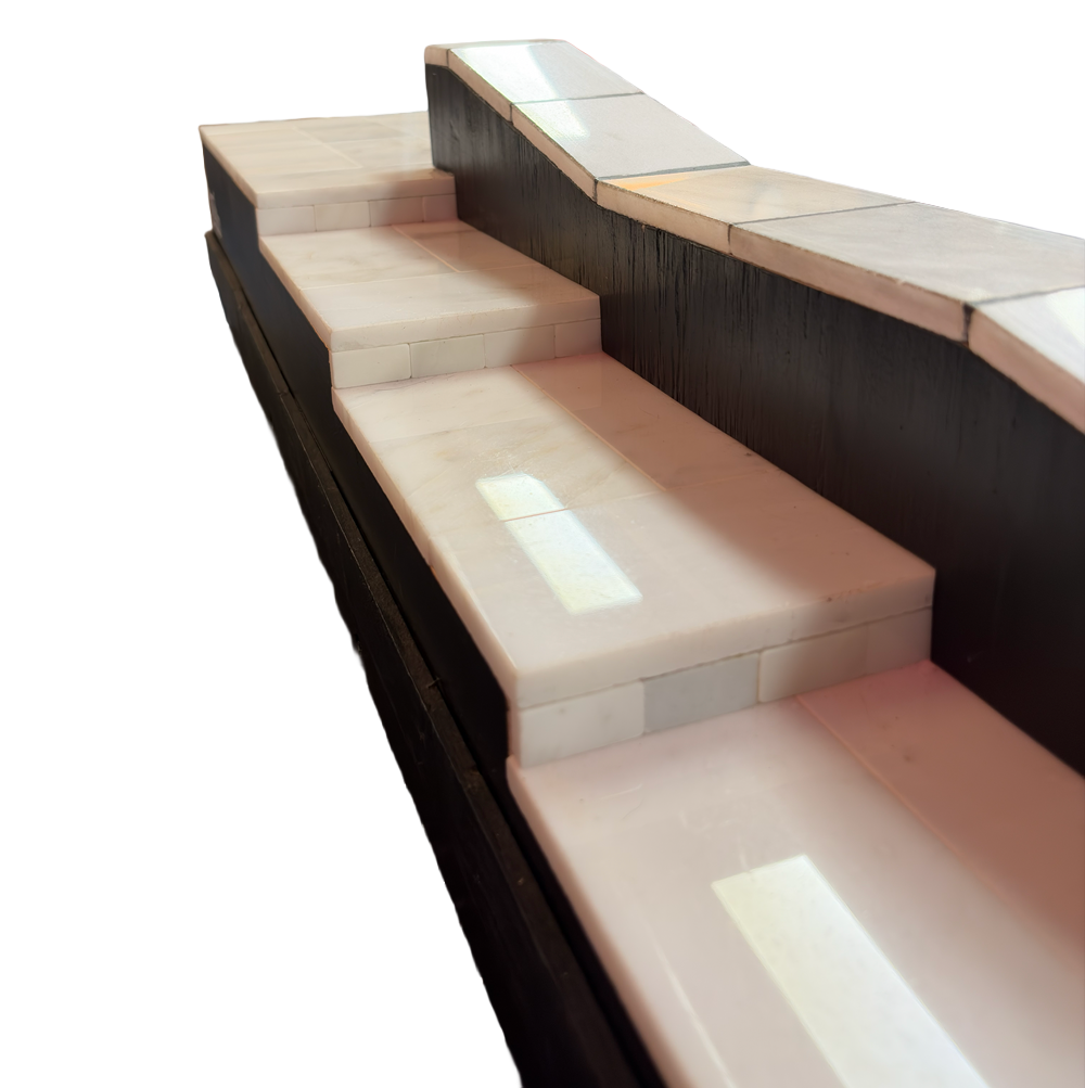 WAREHOUSE Ramps Tile Fingerboard Park Black White 1x5