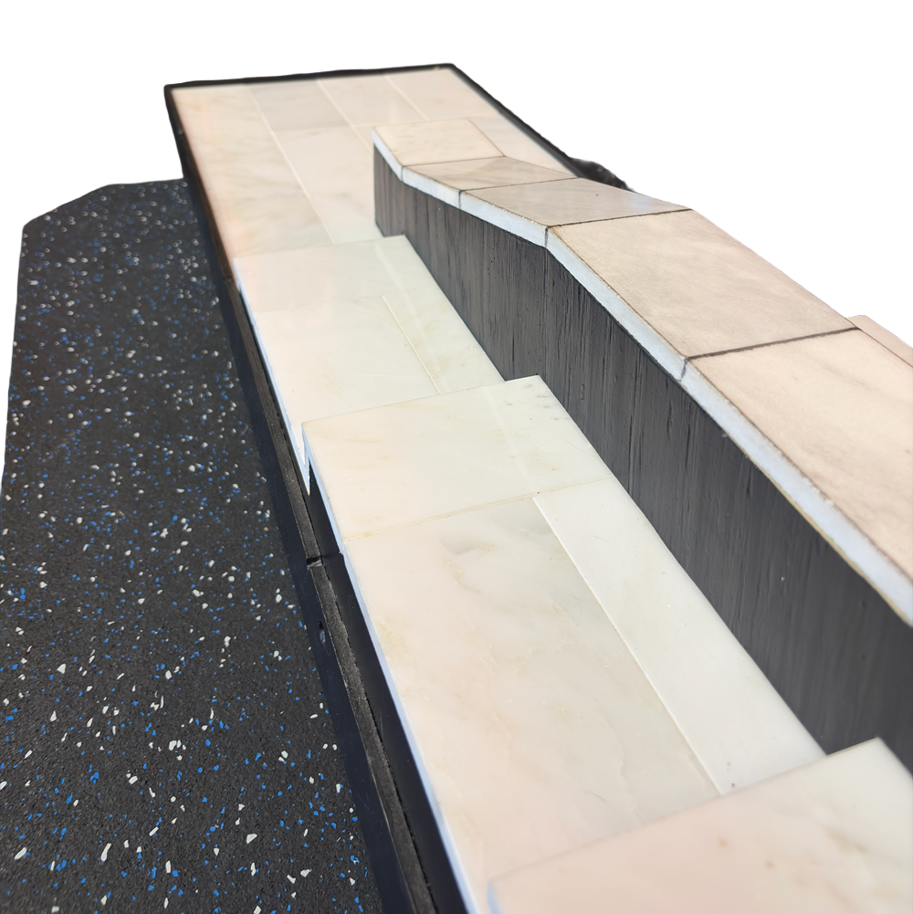 WAREHOUSE Ramps Tile Fingerboard Park Black White 1x5